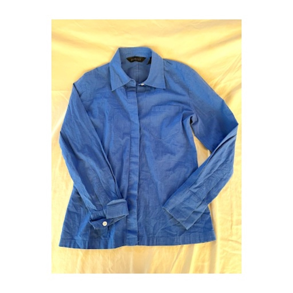 Express Cotton Spandex Blue Blouse Size 3/4